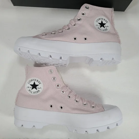 Converse CTAS Lugged Hi Barely Rose White Chunky High Top Sneaker Women Size 9.5 - Picture 8 of 12